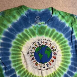 Sundog Grateful Dead Tie Dye Shirt Mens Large Dancing Bears Earth Day Green Blue